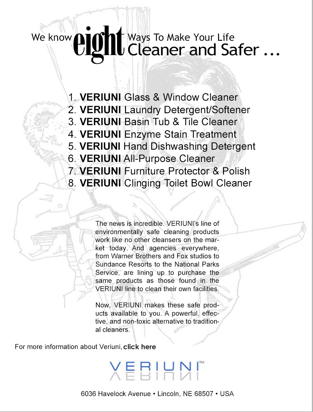 veriuni safe cleaning products